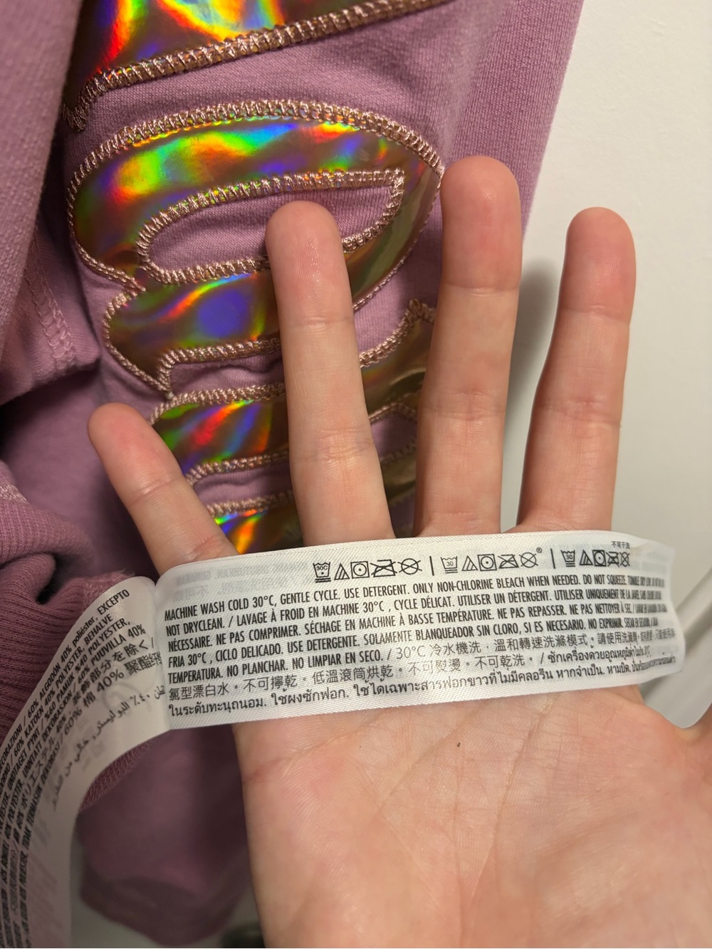 Walt Disney Land 50th Anniversary Holographic Pink Sweatshirt Size XL - Picture 6 of 9